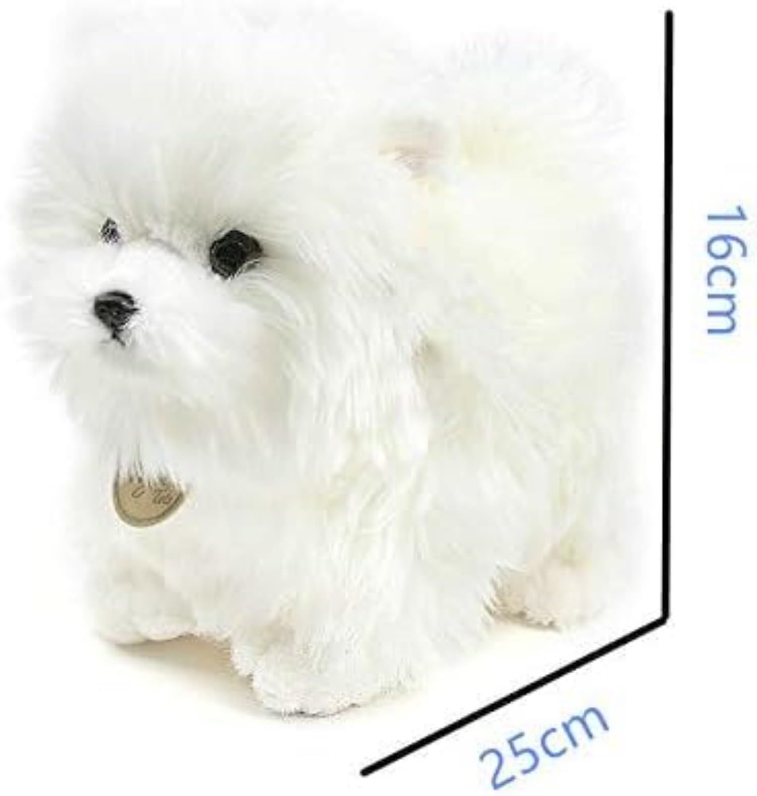 Amazon.co.jp: おもちゃの犬は長い絹のような白いコートで飼育長い